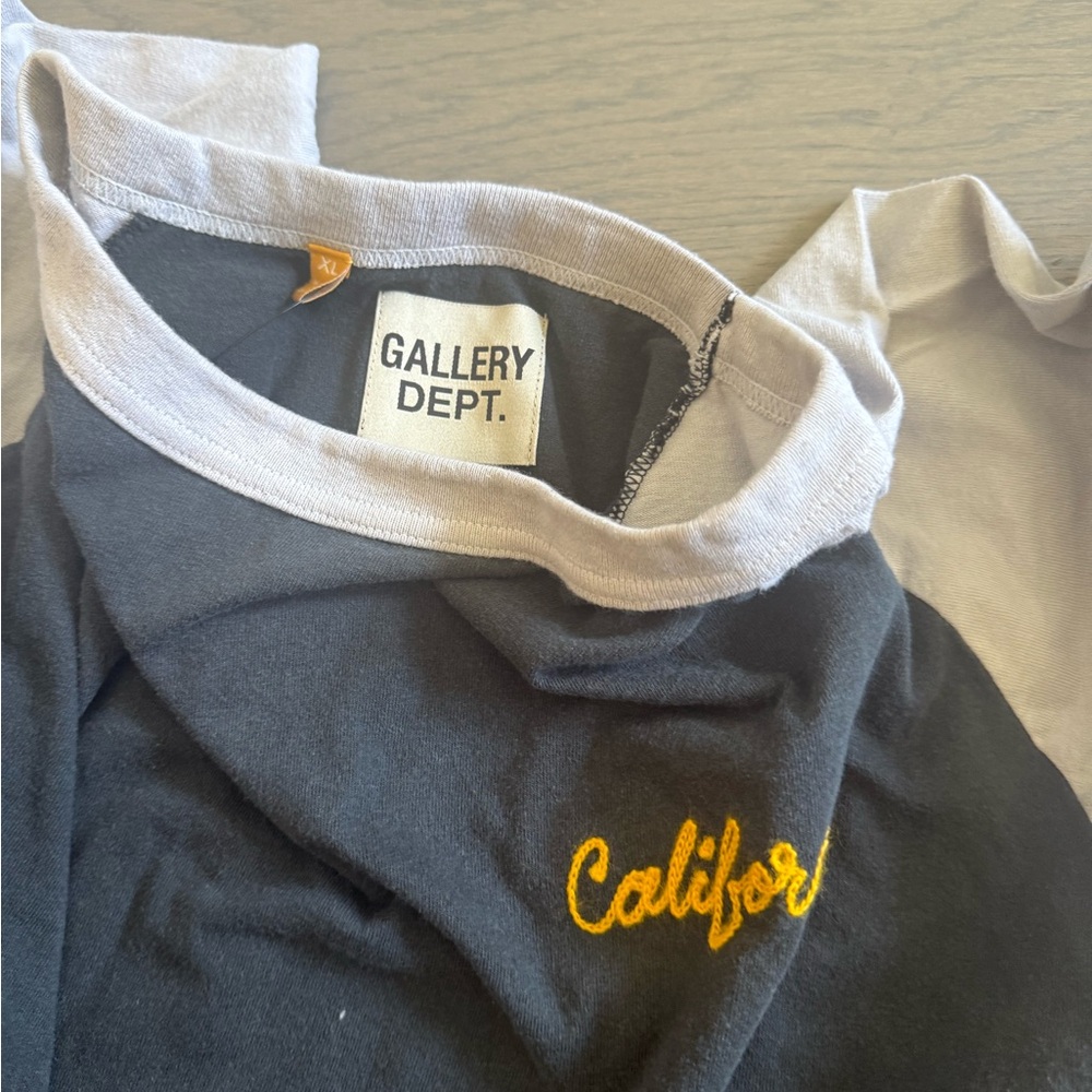 Gallery Dept Black and Gray Long Sleeve Tee